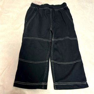 NWT HANNA ANDERSSON BLACK DOUBLE KNEE SWEATPANTS 100 4 4T NEW